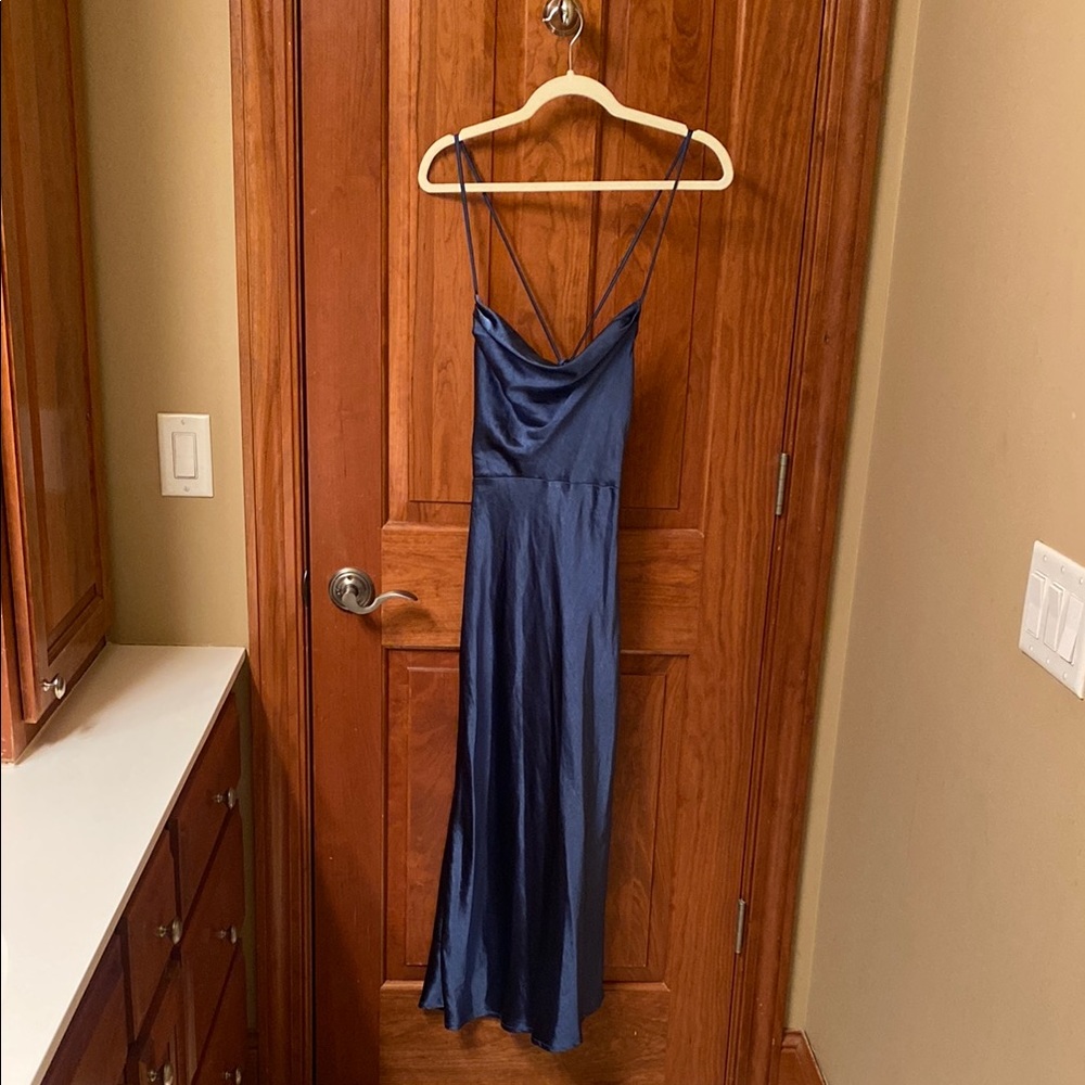 Petal & Pup Blue Ruched Spaghetti Strap Sundress